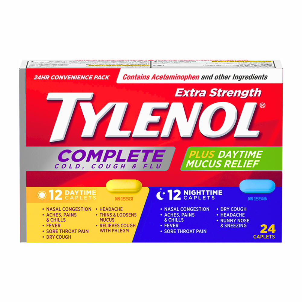 Tylenol* Complete Day/Night Cold, Cough & Flu Plus Daytime Mucus Relief - 24s� �
