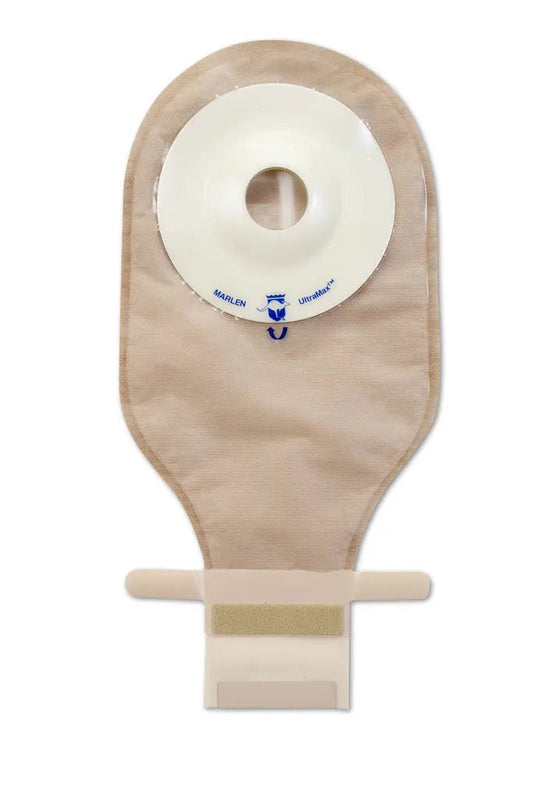 Bx/5 Ultramax Deep Drainable Pouch W/ Aquatack Hydrocolloid Barrier & Kwick-Klose Ii Fastener 1 1/8" Pre-Cut Transparent
