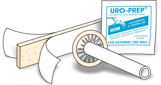 Bx/50  Uro-Con Texas-Style Male External Cathater  Medium 30Mm With 4" Tube, Urofoam-2  Non Sterile  W/Latex