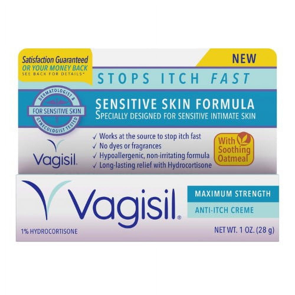 Vagisil AntiItch Creme Maximum Strength Sensitive Skin Formula 1 Oz by Aqua Velva (Pack of 3)