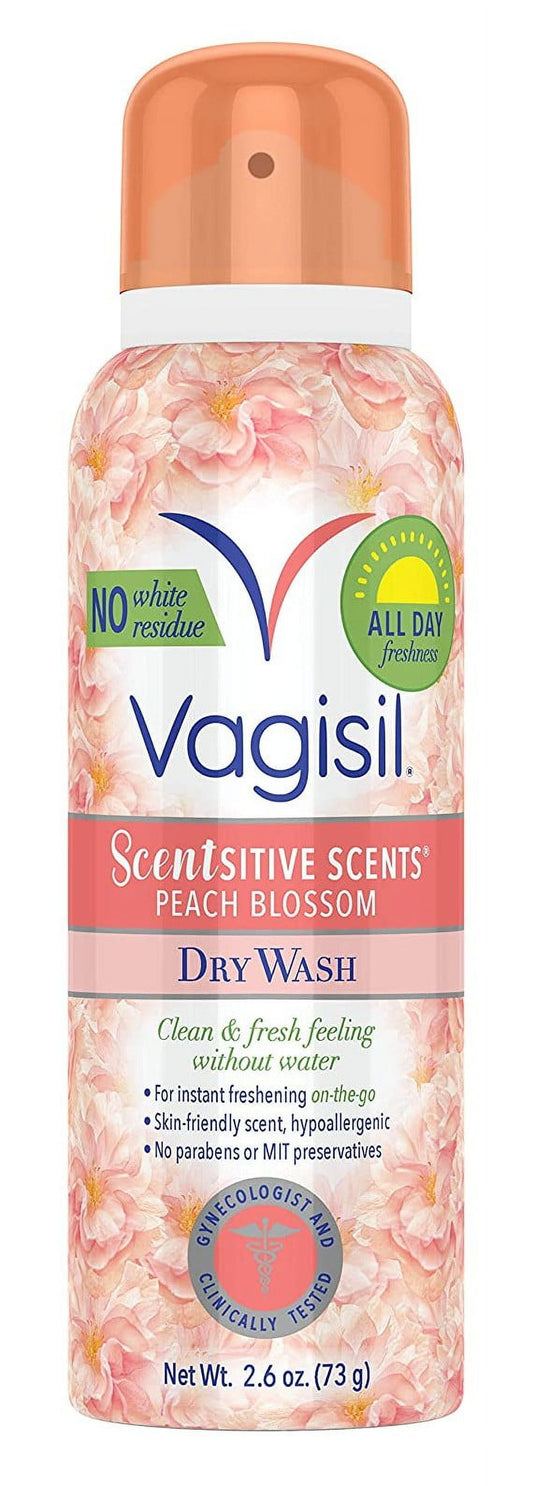 Vagisil Scentsitive Scents Dry Wash Peach Blossom 2.6oz (Pack of 3)