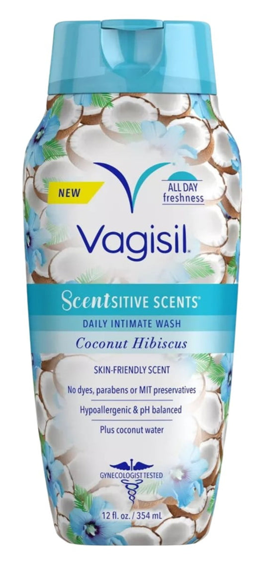 Vagisil Wash Scentsitive Scents Coconut Hibiscus 12oz (Pack of 3)