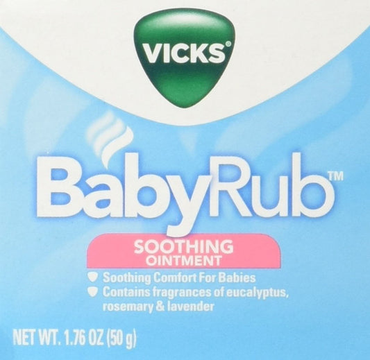 Vicks Babyrub Chest Rub Ointment Safe Cough Relief Vaporub 1.76 Oz