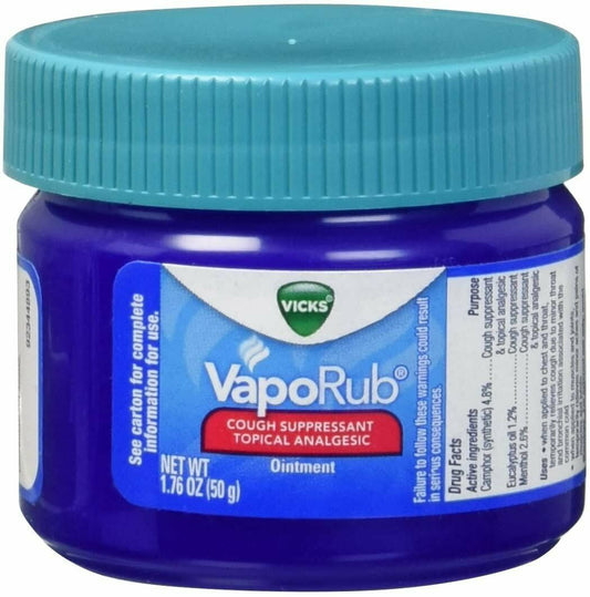 Vicks VapoRub Cough Suppressant Topical Analgesic Ointment 1.76 oz Pack of 6