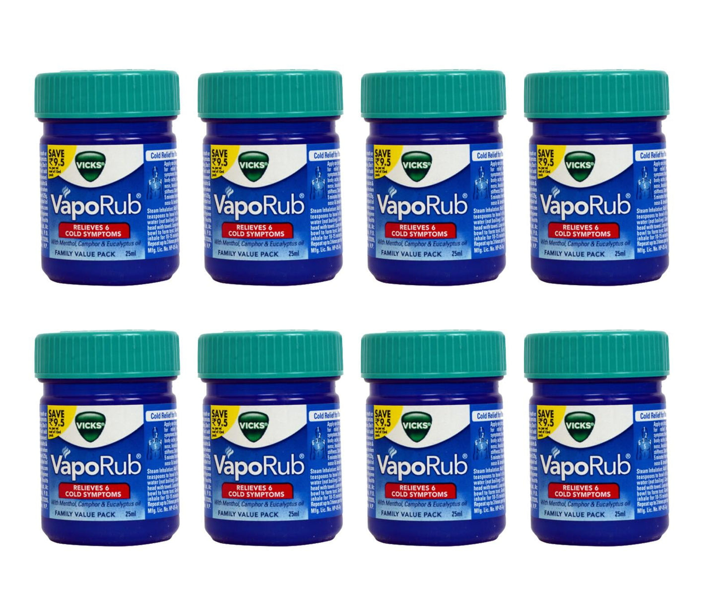 Vicks VapoRub Ointment 25ml - (Family Pack 8)