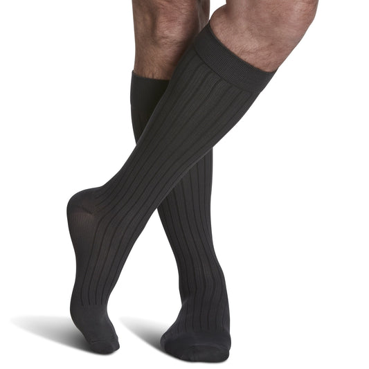 Sigvaris Business Casual Men's Stockings, 15-20mmHg, Size A, Charcoal
