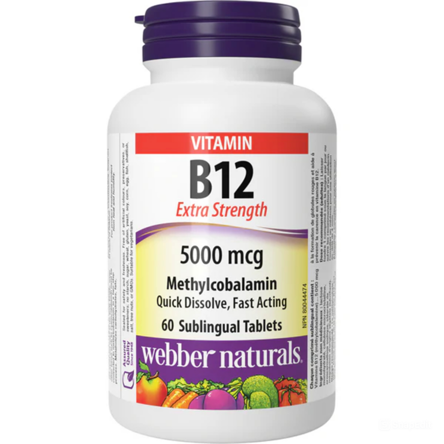 Webber Naturals B12 Methylcobalamin Tablets - 1200mcg - 150's