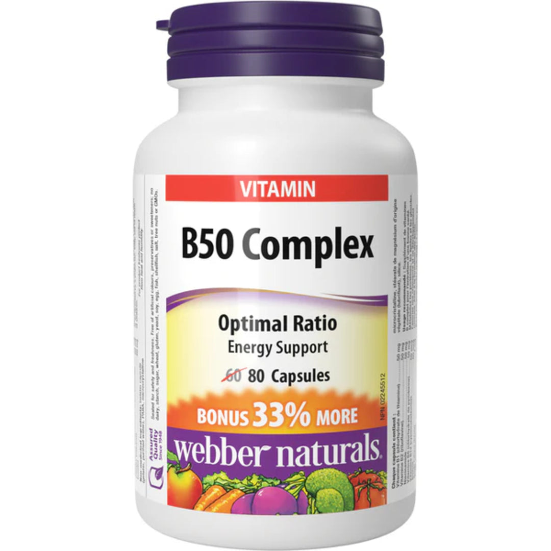 Webber Naturals B50 Complex Capsules - 80's