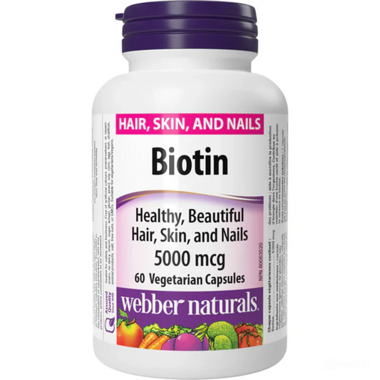 Webber Naturals Biotin Capsules - 5000mcg - 60s