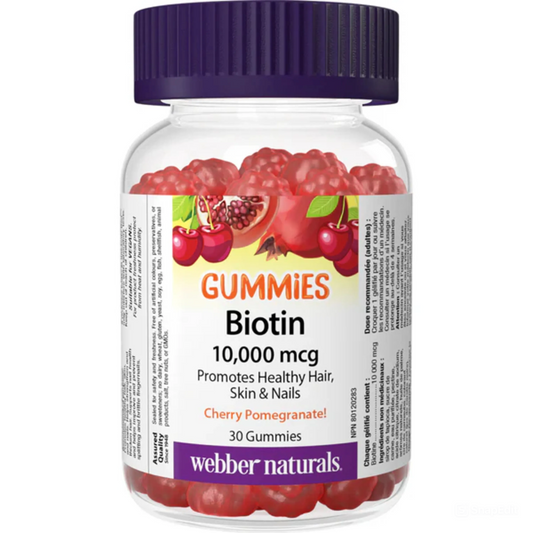 Webber Naturals Biotin Gummies - Cherry Pomegranate - 30's