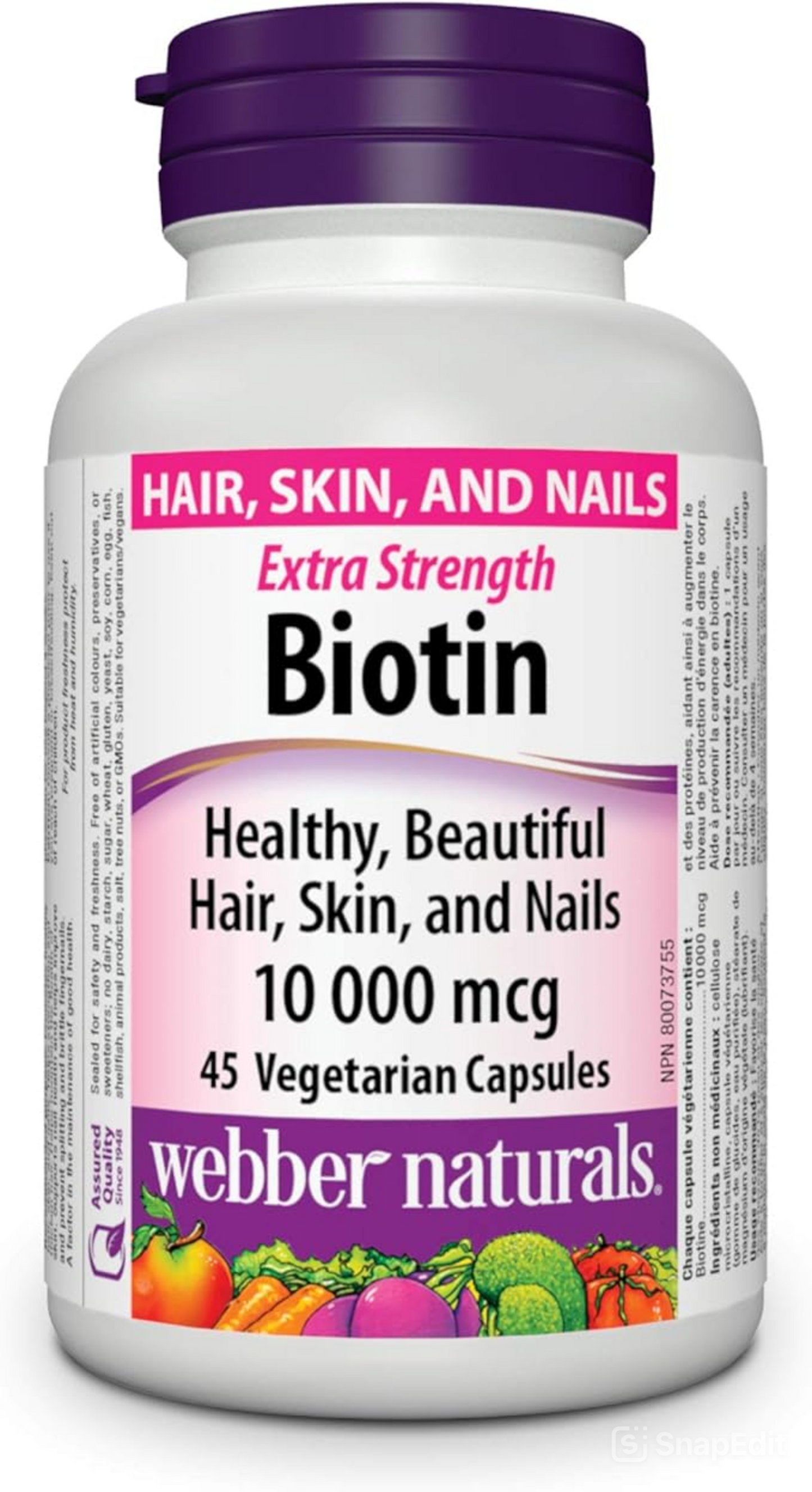 Webber Naturals Extra Strength Biotin Capsules - 10,000mcg - 45s