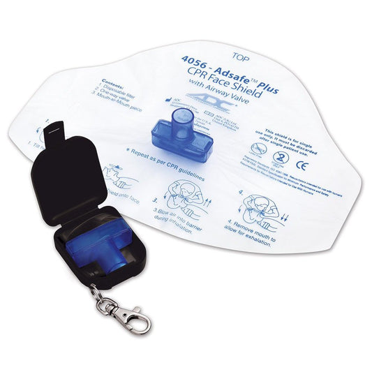 Adsafe™ Plus Face Shield w/1 Way Valve, Black