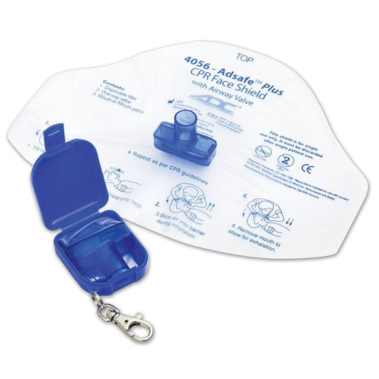 Adsafe™ Plus Face Shield w/1 Way Valve, Royal Blue