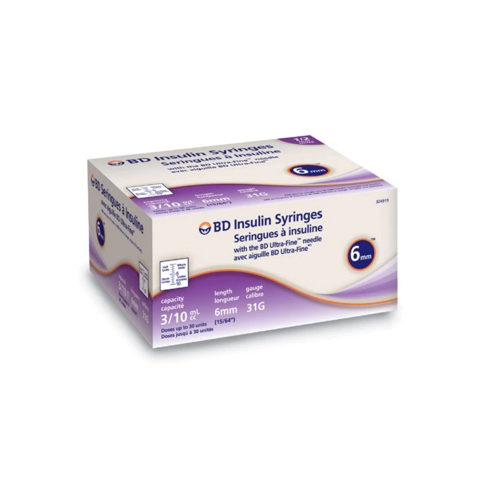 BD Insulin Syringes with BD Ultra-Fine™ Needle, 1cc, 30G x 8mm - Short (Case 500 pcs)