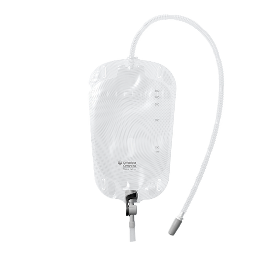 Conveen® Security+ Leg Bag, Lever Outlet, Straps, Sterile, 17oz (500ml) - 1 Each