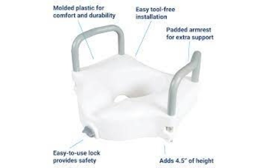 Raised Toilet Seat with Arms