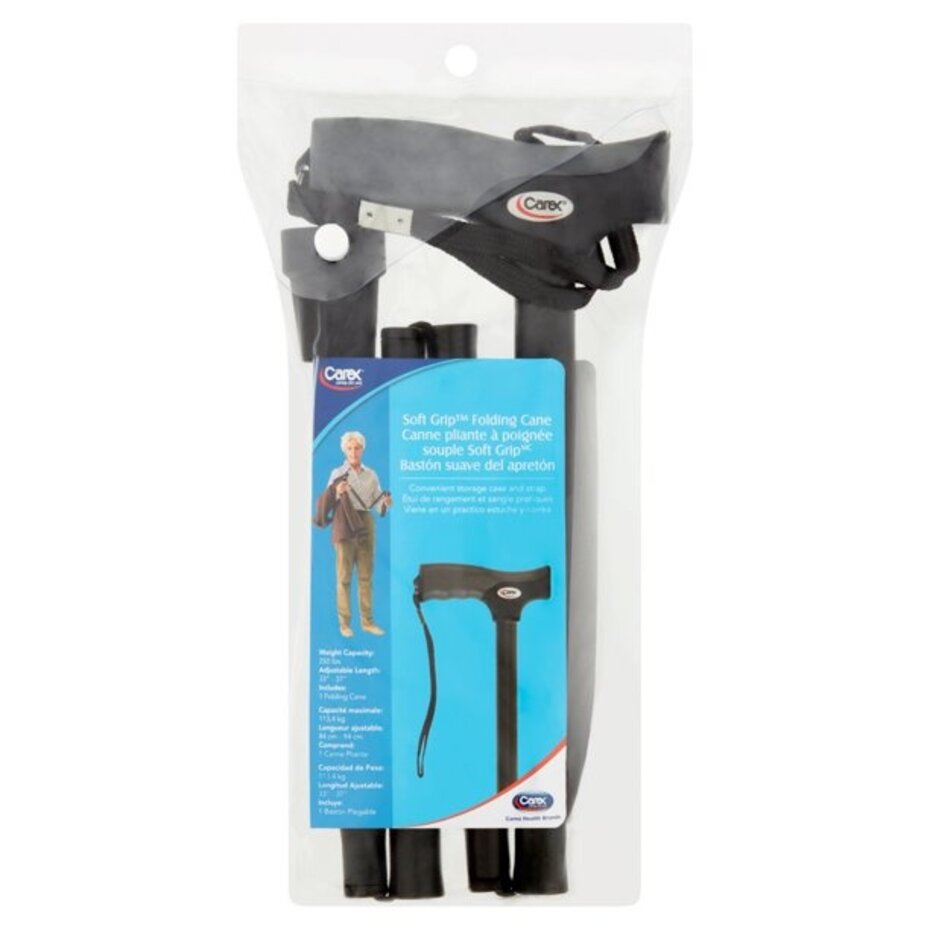 CAREX FOLDING CANE, BLACK