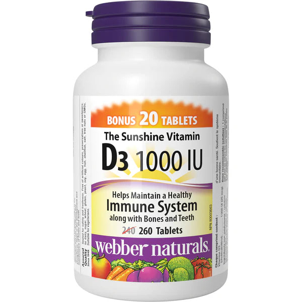 Webber Naturals Vitamin D3 Tablets - 1000 IU - 260's