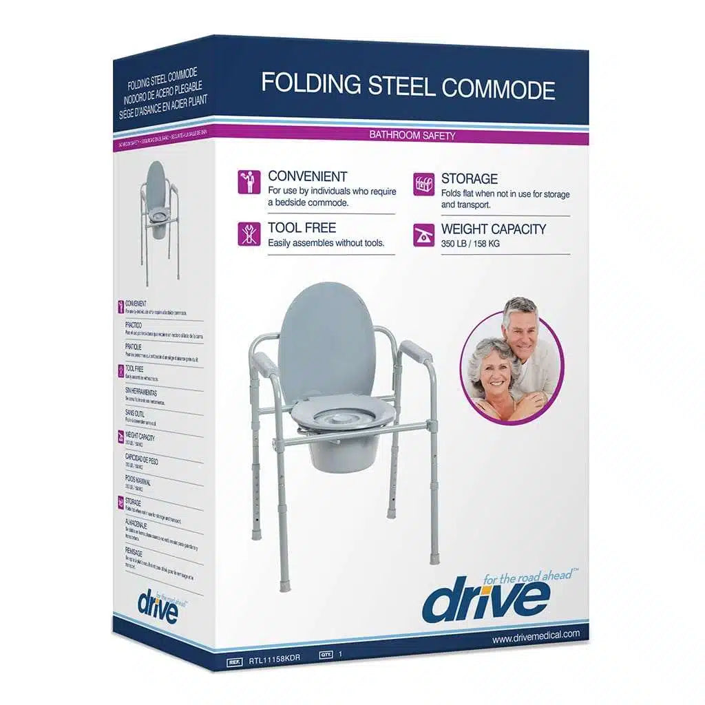 Folding Steel Commode