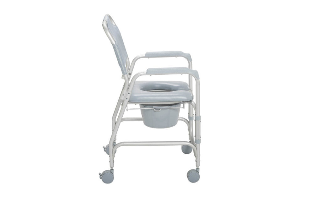 Aluminum Shower Chair and Commode with Casters