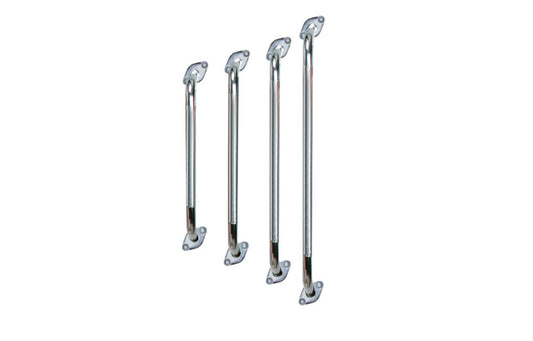 Chrome Knurled Grab Bar with Rotating Flange 16"