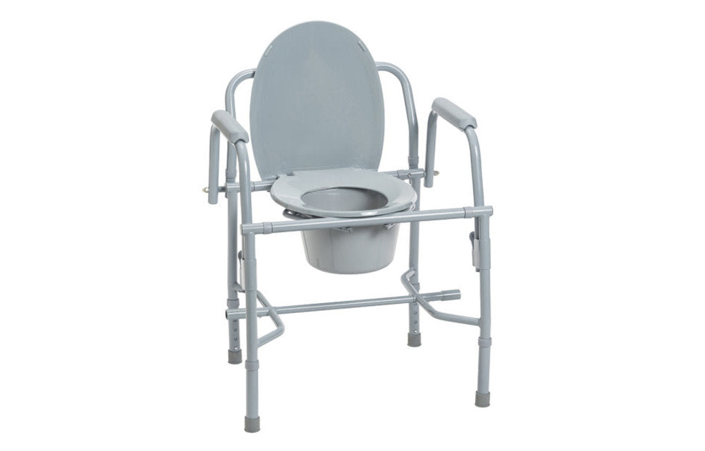 Deluxe Steel Drop-arm Commode