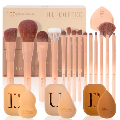du Coffee Luxury Pro Artistry Face & Eye Brush Set