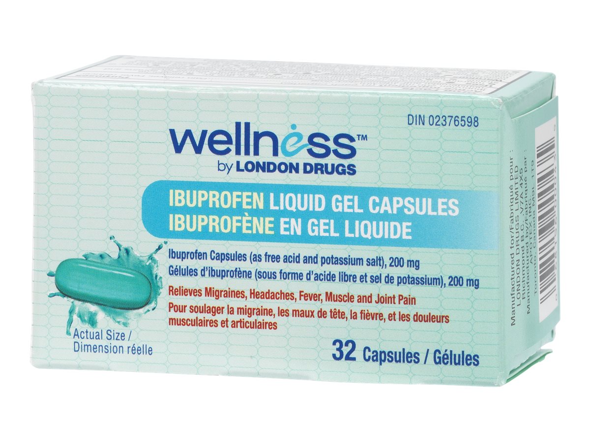 Wellness by London Drugs Ibuprofen Liquid Gel Capsules - 200mg - 32s