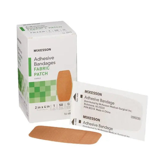 Bx/50 Fabric Adhesive Bandage 2" X 4" Sterile Latex-Free