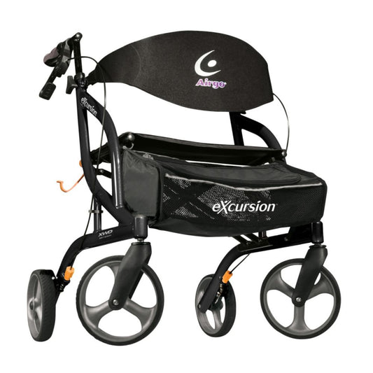 Airgo™ eXcursion XWD Lightweight Side-fold Rollator, Black