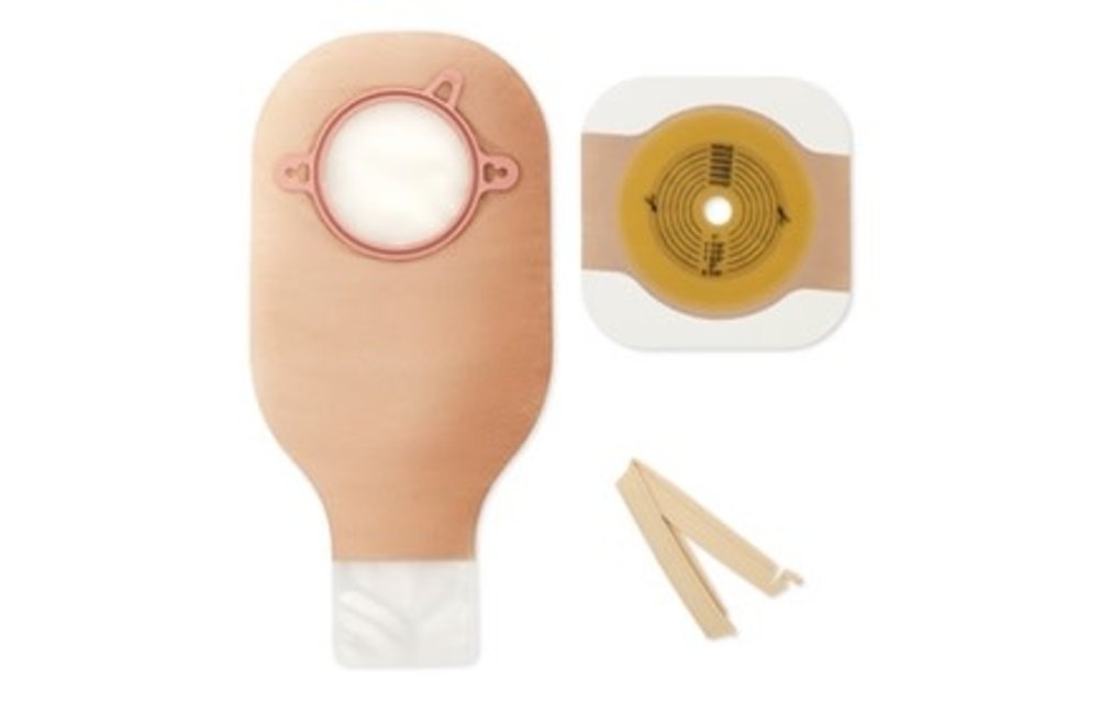 NEW IMAGE 2-PIECE OSTOMY DRAINABLE KIT W/ FLEXWEAR BARRIER & CLAMP CLOSURE 1 3/4" FLANGE