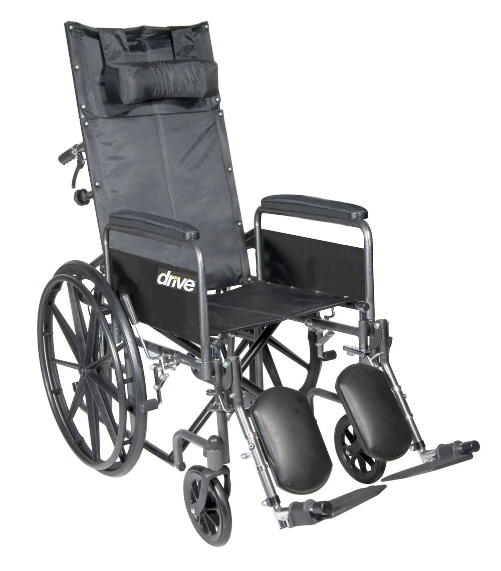 Silver Sport Reclining Wheelchair with Elevating Leg Rests