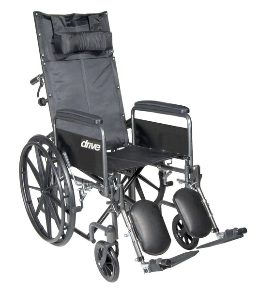 Silver Sport Reclining Wheelchair with Elevating Leg Rests