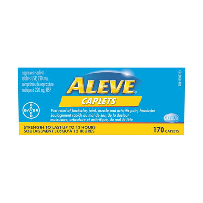 ALEVE Pain Relief, Clinically Proven, Fast-Acting, Long-Lasting, Naproxen Sodium, 170 Caplets