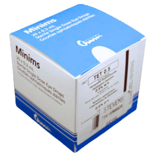 Minims Tetracaine HCL Drops, 0.5%, 0.3mL, Sterile (Box 20 pcs)