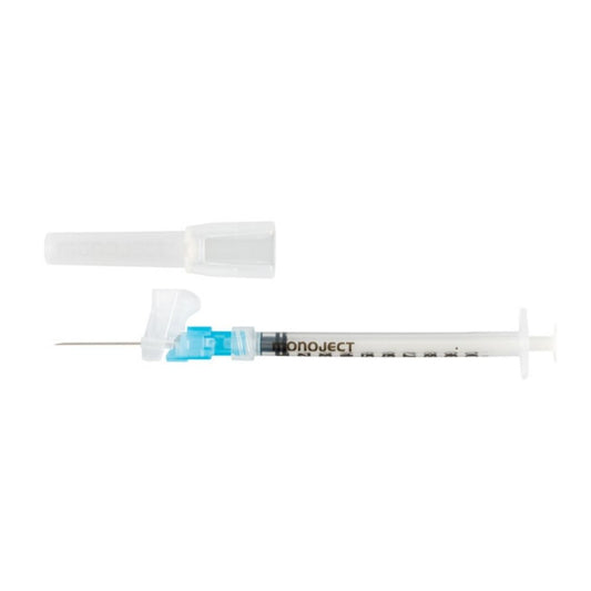 Monoject™ Magellan™ Hypodermic Safety Needles with Syringes, 3cc, 25G x 1" (Box 50 pcs)