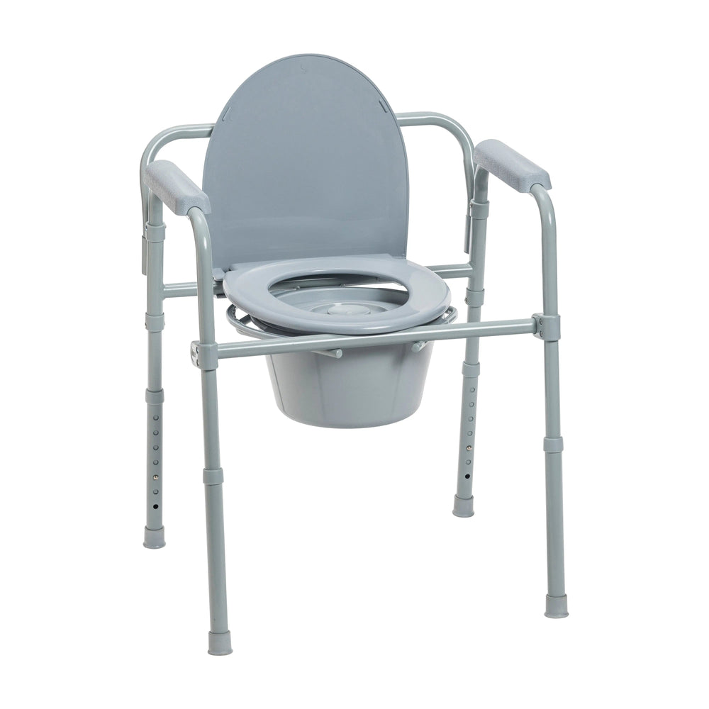 Steel Folding Deep Seat Bedside Commode