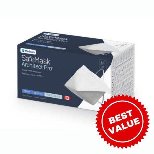 SafeMask® Architect Pro™ Surgical N95 Respirator, Medium (Box of 50)