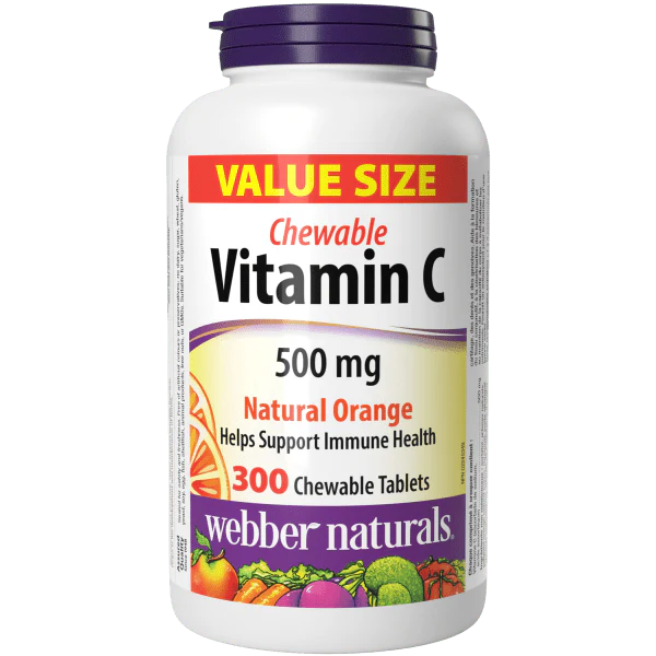 Webber Naturals Natural Orange Vitamin C Chewable Tablets - 500mg - 300s