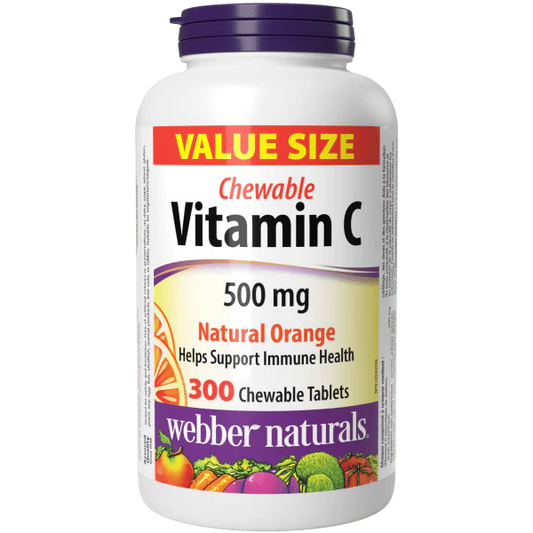 Webber Naturals Natural Orange Vitamin C Chewable Tablets - 500mg - 300s