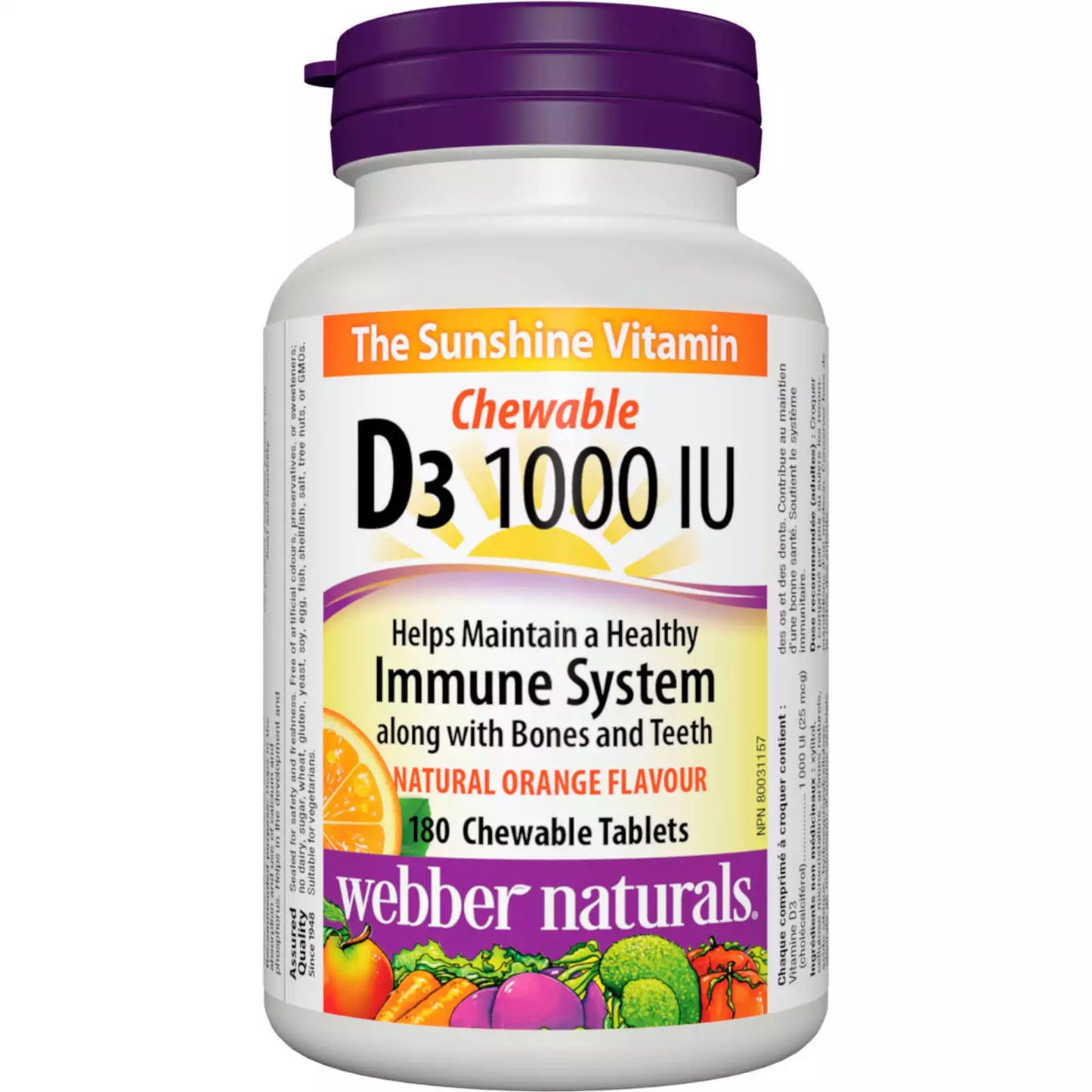 Webber Naturals Vitamin D3 Tablets - 400 IU - 270's