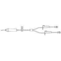 Bifurcated Administration Set, 107" 15 Drop with 2 CLAVE® Ports, Bag Hanger and RMLL - 25/Case