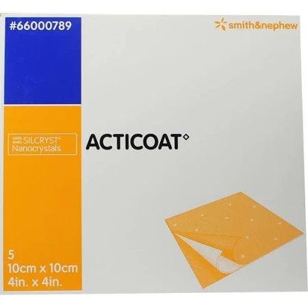 Acticoat Antimicrobial Barrier Dressing Flex 3 10x10cm(4x4 in.) (per each)