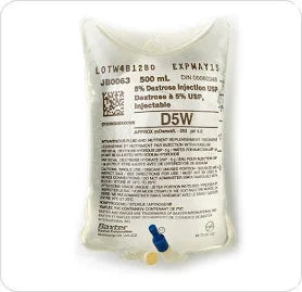 Dextrose Solution, 5% in water, 500ml - 24/Case