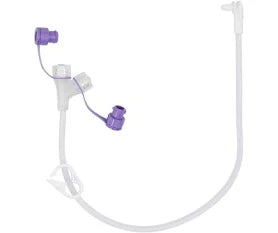 MIC-Key continuous feed extension set, secur-lok, RT connector, 2 port, Y Enfit, and clamp 30cm-5/b