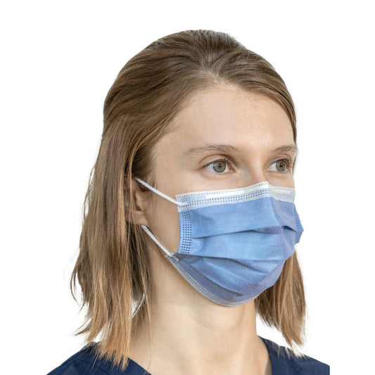 PRIMED® ASTM Level 3 Small Adult Masks, Earloop, Indigo (Box of 50)