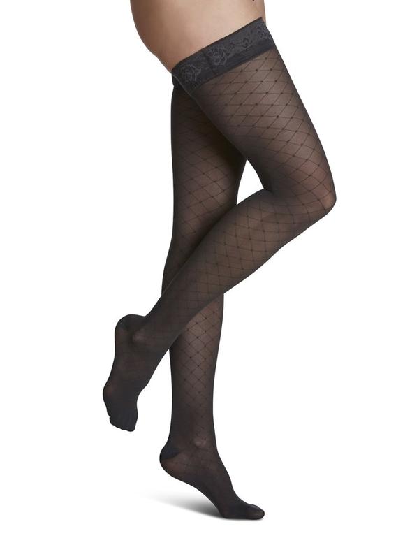 Womens Patterns Thigh High 15-20mmHg