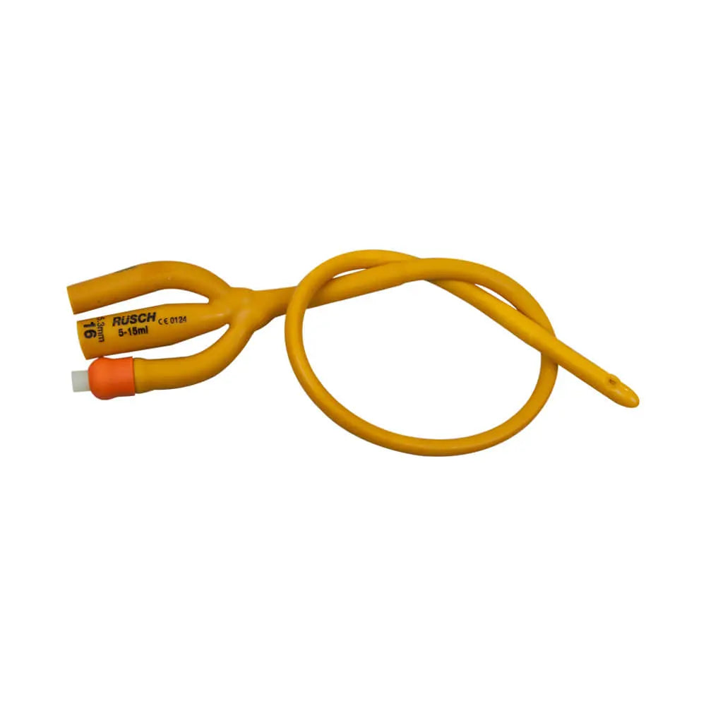 Bx/10 Gold Silicone Coated 3-Way Foley Catheter, 18Fr 30Cc