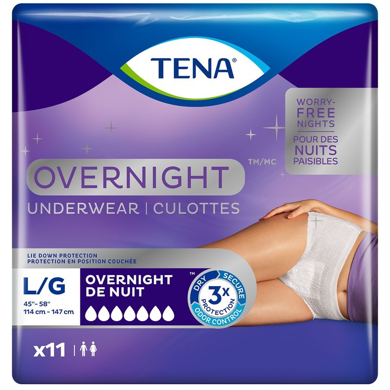 Overnight Incontinence Underwear, Large