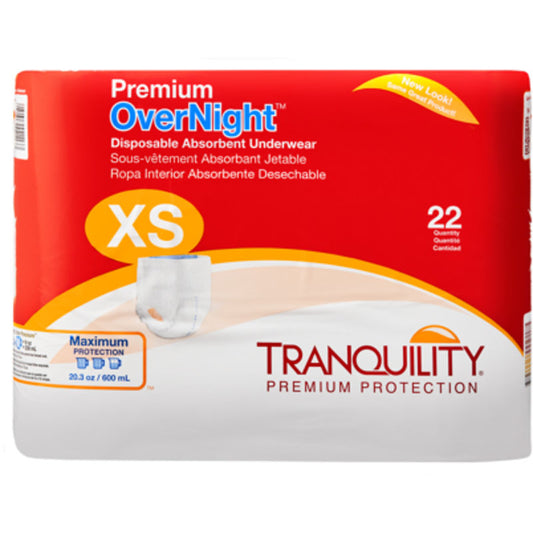 Premium OverNight Disposable Absorbent Underwear, X-Small